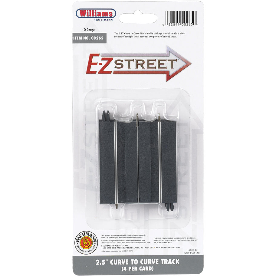 Bachmann E-Z Street® 2.5" Curve To Curve Track (4/Card)