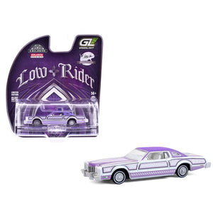 1973 Ford Thunderbird Lowrider "Michael Heralda Special Edition" Purple Metallic with Graphics and White Interior "Hobby Exclusive" Series 1/64 Diecast Model Car by Greenlight