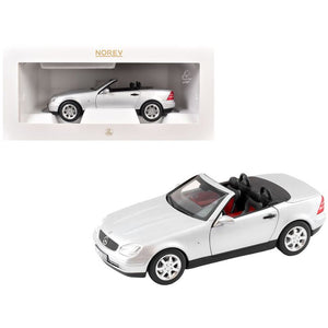 1996 Mercedes-Benz SLK Convertible Brilliant Silver Metallic 1/18 Diecast Model Car by Norev