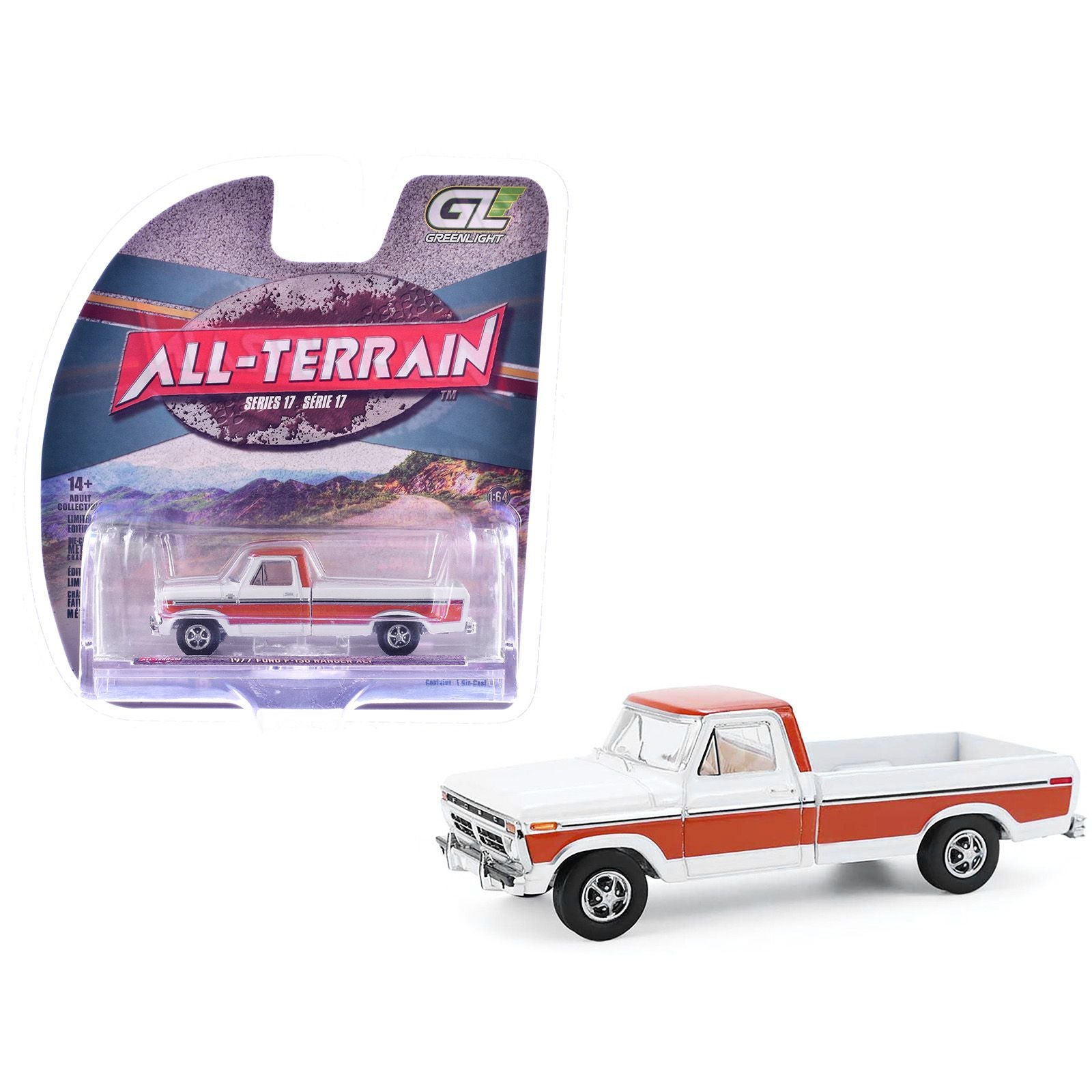 1977 Ford F-150 Ranger XLT Pickup Truck Orange and White 