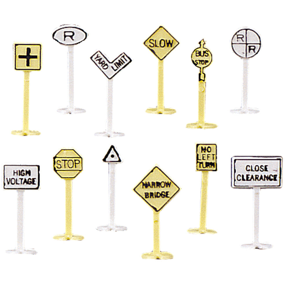 Bachmann Railroad and Street Signs (24 pieces)