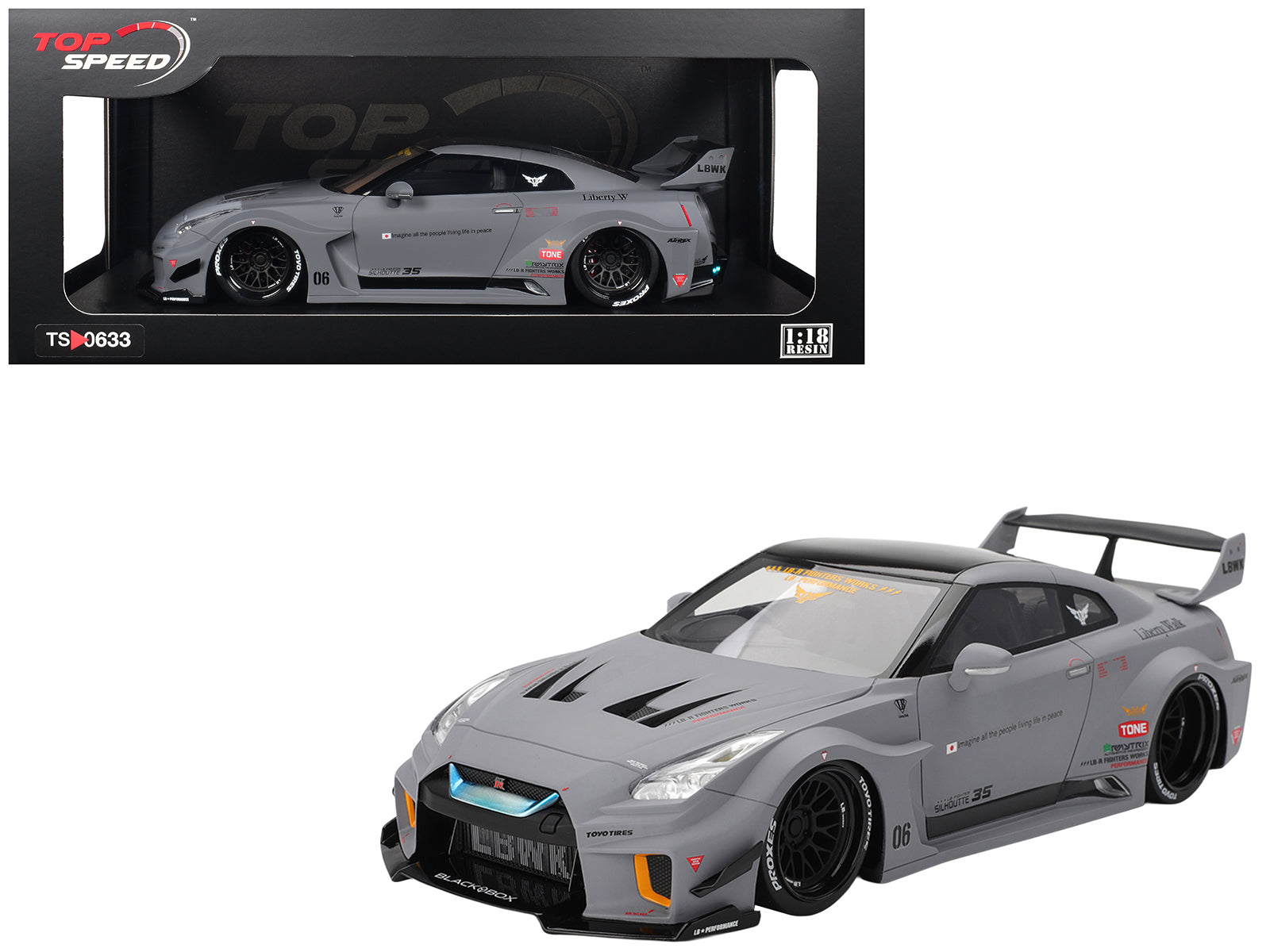 TOP SPEED 1/18 WORKS GT ニッサン 35GT-RR Top Speed Nissan LB-Silhouette WORKS GT 1/18 Model Car