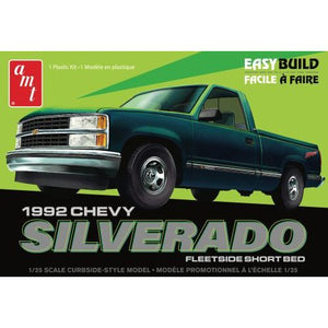 AMT 1992 CHEVROLET SILVERADO SHORTBED FLEETSIDE PICKUP EASY BUILD 1/25 SCALE MODEL KIT