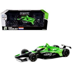 Dallara IndyCar #21 Rinus VeeKay "Risk On International" Ed Carpenter Racing "NTT IndyCar Series" (2024) 1/18 Diecast Model Car by Greenlight