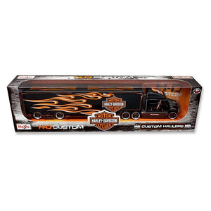 Harley Davidson Custom Hauler Trailer Black "Custom Haulers" Series 1/64 Diecast Model by Maisto