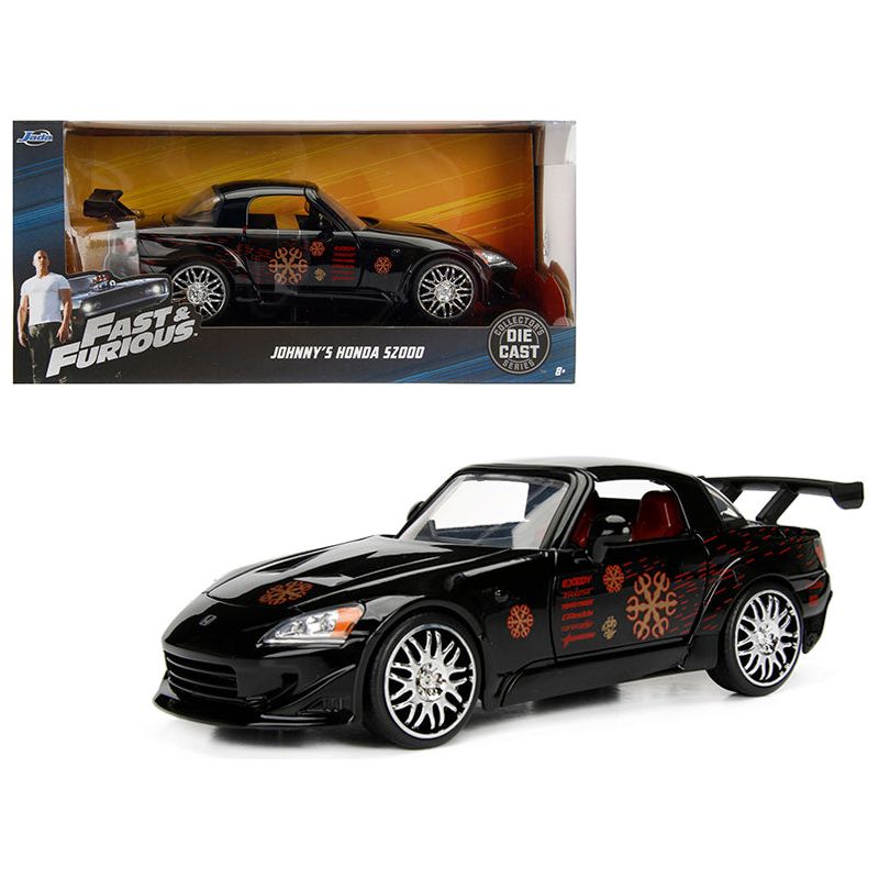 Johnny's 2001 Honda S2000 Black with Graphics Movie 1/24 Diecast Model