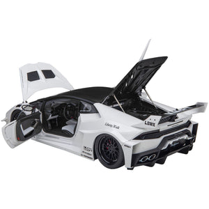 Lamborghini Huracan GT "LB-Silhouette Works" White with Black 1/18 Model Car by Autoart