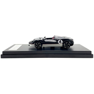 McLaren Elva Convertible #4 Carbon Black with White and Red Stripes 1/64 Diecast Model Car by LCD Models