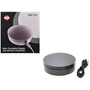 Mini Turntable Rotating Display Stand 4.75" with Black Base for 1/64 Scale Model Cars