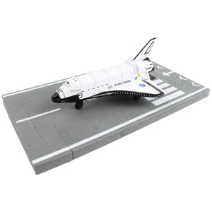 NASA "Discovery" Space Shuttle White "United States" with Runway Section Diecast Model Airplane by Runway24