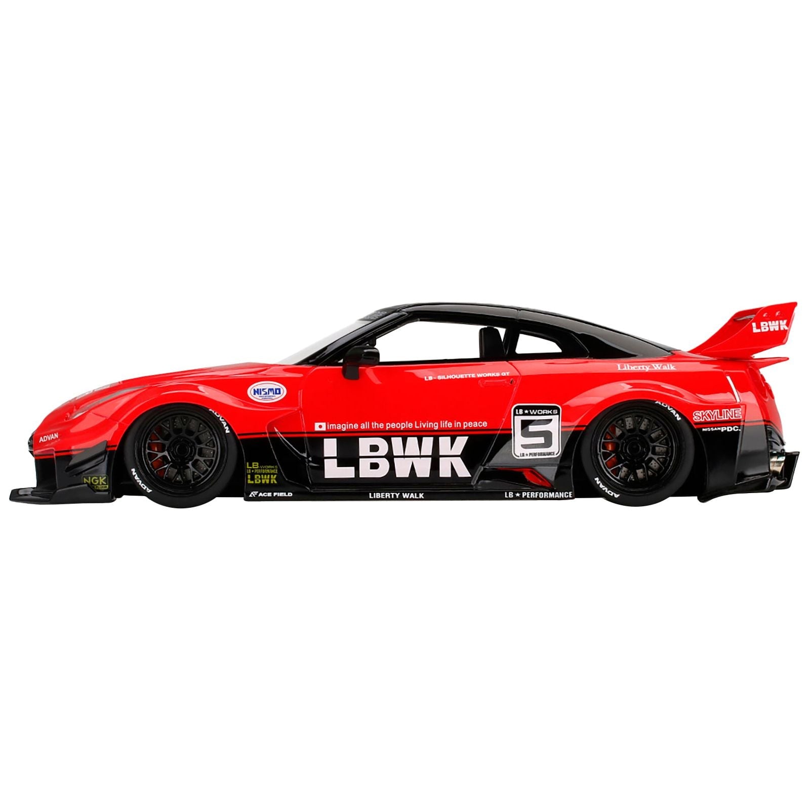 Nissan 35GT-RR Ver.1 LB-Silhouette Works GT #5 RHD LBWK Red and Black