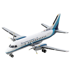 Saab 340B Commercial Aircraft "Eastern Express" (N407BH) White with Blue Stripes 1/400 Diecast Model Airplane by GeminiJets
