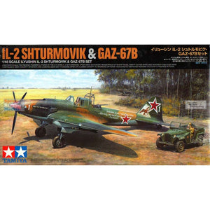 Tamiya - TAM25212 1:48 Tamiya IL-2 Stormovik & GAZ-67B