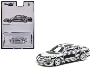 VERTEX Silvia (S14) "Designed by Joshua Vides" Black and White "Global64" Series 1/64 Diecast Model Car by Tarmac Works