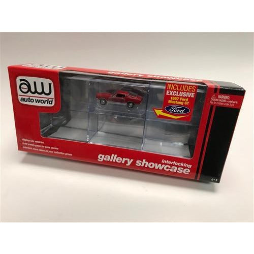 AWD Six Car Interlocking Display Case with Exclusive 1967 Ford Mustang GT