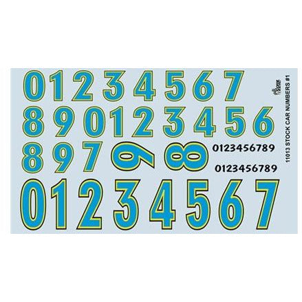 Gofer Racing 1/24 Scale Stock Car Numbers #1 Decal Sheet
