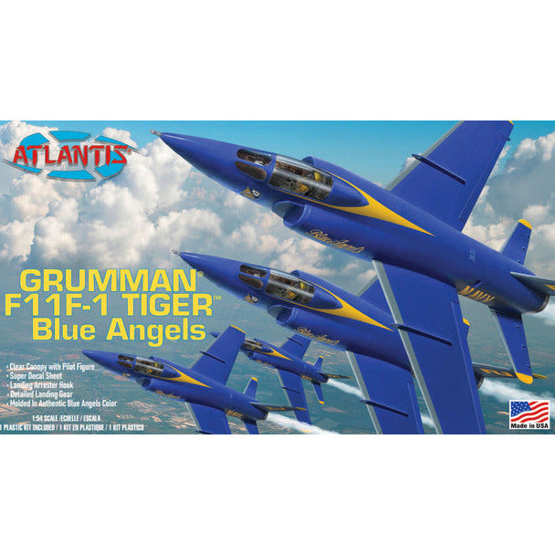 Atlantis F11F-1 Grumman Tiger Blue Angels 1/54 Plastic Model Kit 