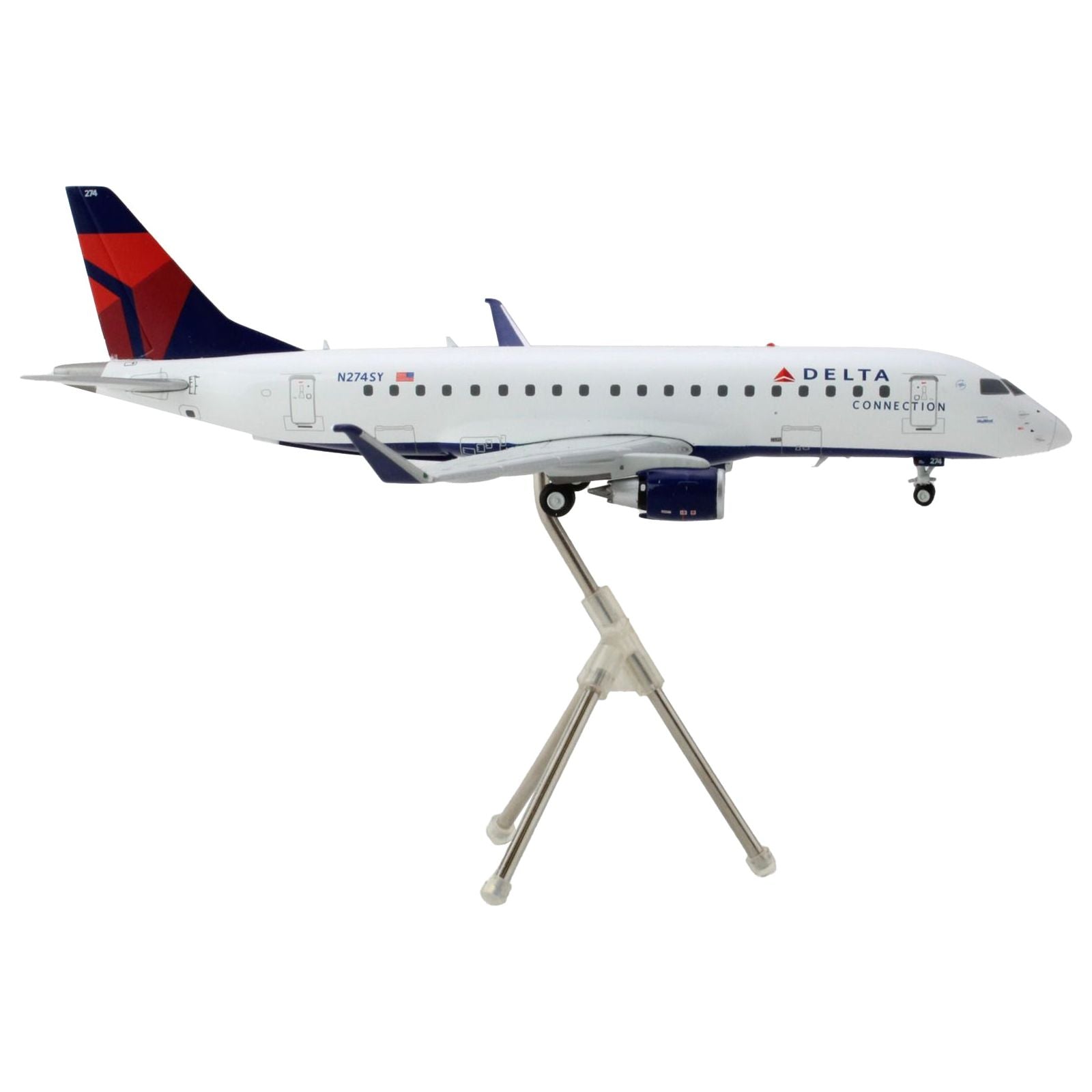 1/200ジェミ二 ERJ-175 航空 精密 ダイカスト製品 Embraer ERJ-175 Commercial Aircraft White with Blue and Red Tail