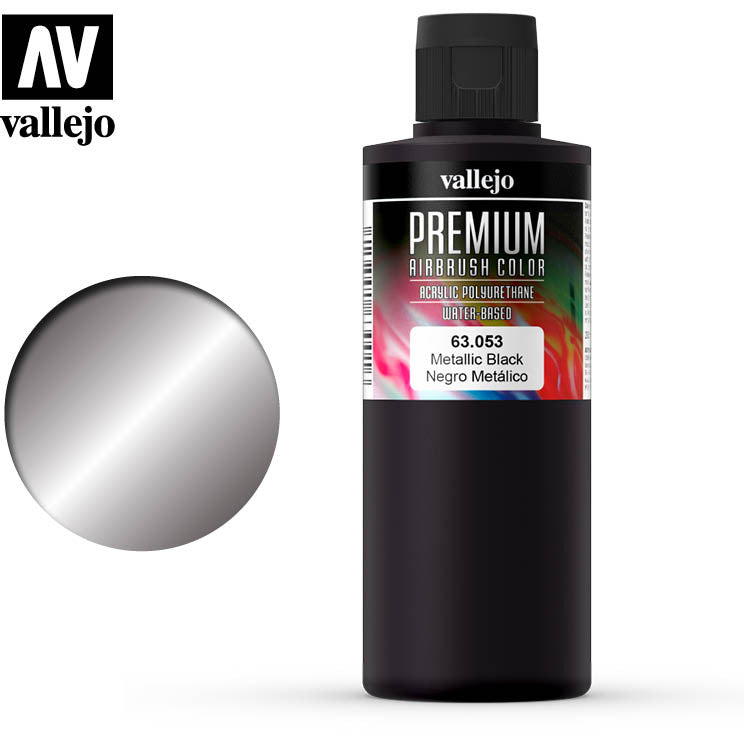 Premium Airbrush Color Vallejo Metallic Black 63053