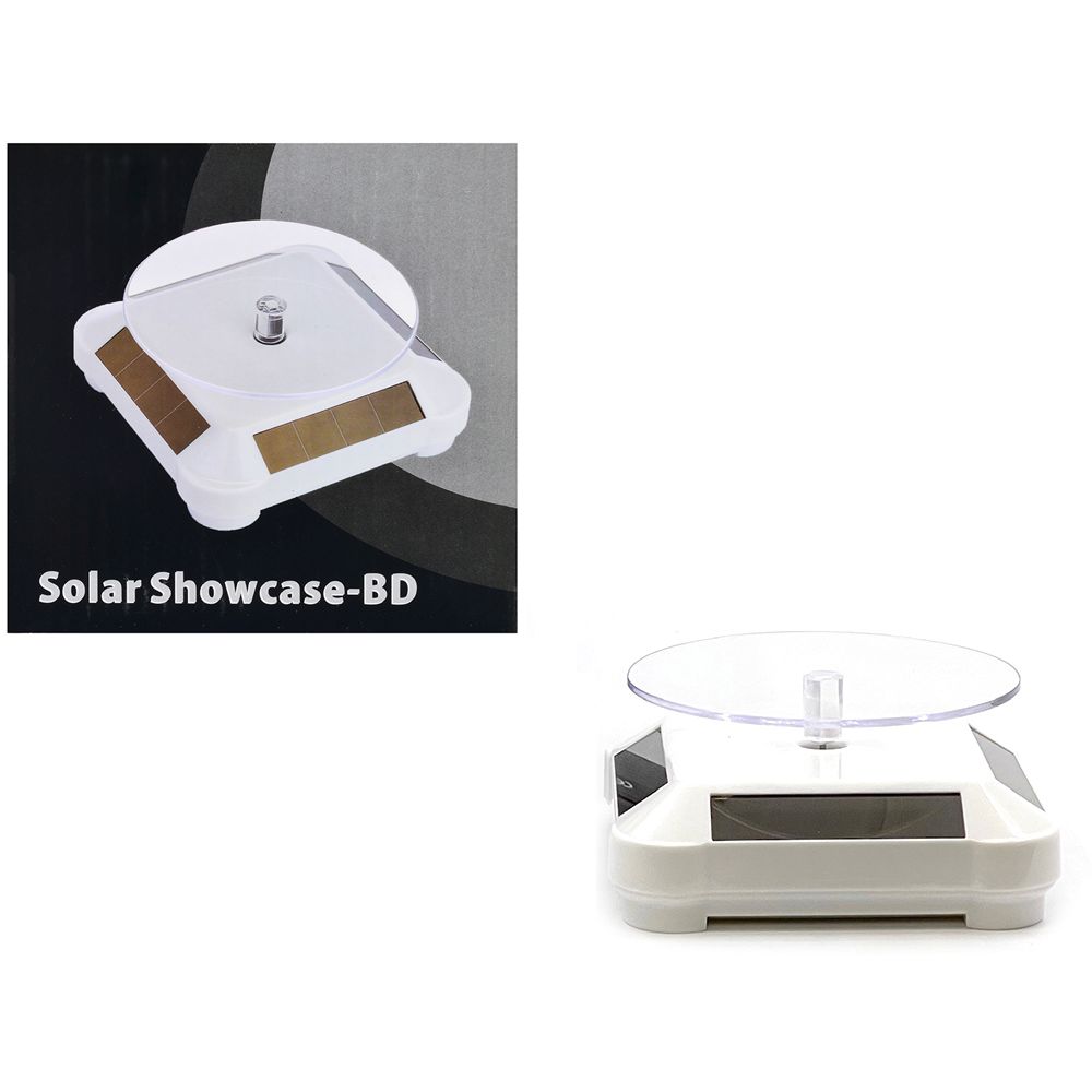 3.5″ Solar Rotating Display Stand with White Base for 1/64 Scale Model Cars