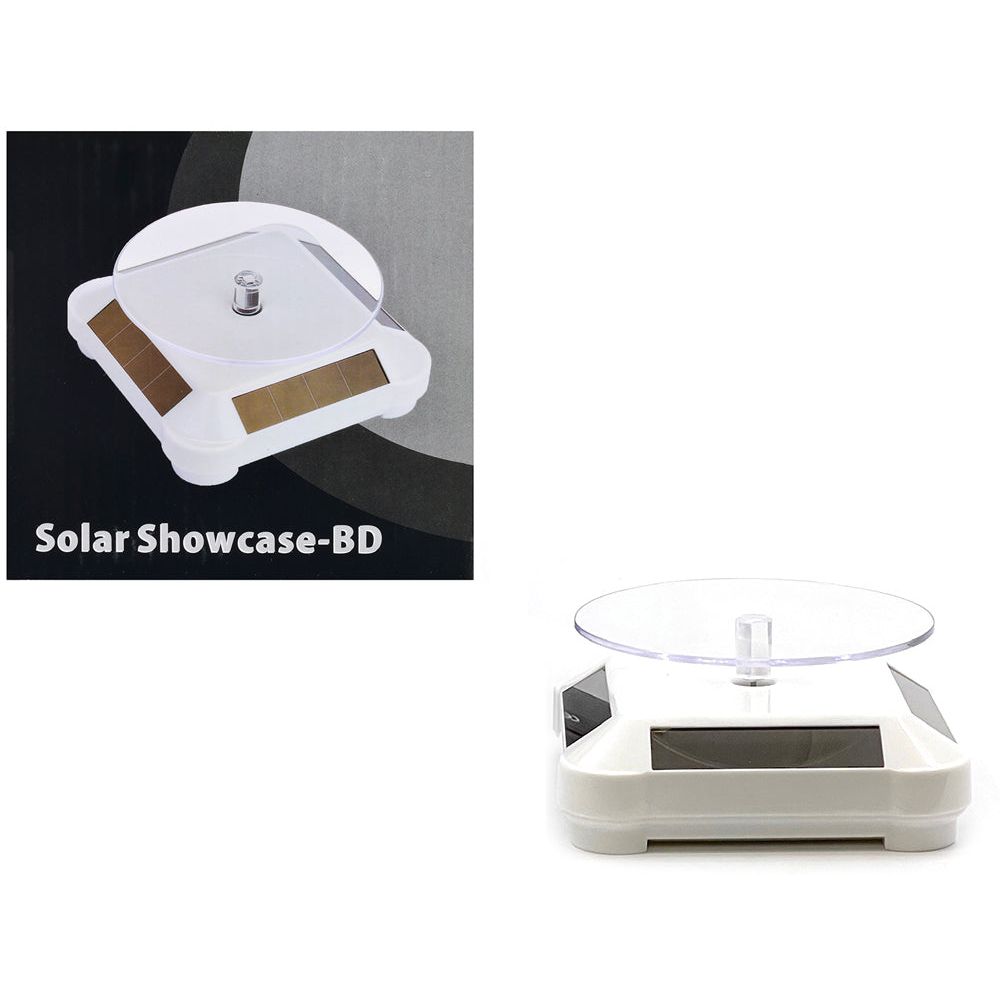 3.5″ Solar Rotating Display Stand with White Base for 1/64 Scale Model Cars