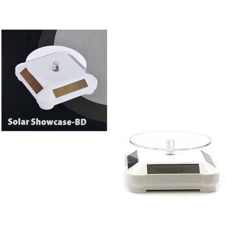 3.5″ Solar Rotating Display Stand with White Base for 1/64 Scale Model Cars