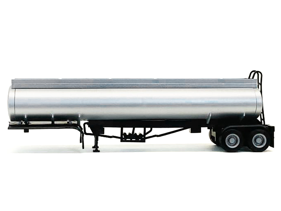 Elliptical Tanker Trailer Silver 1/87 (HO) Plastic Model by Promotex