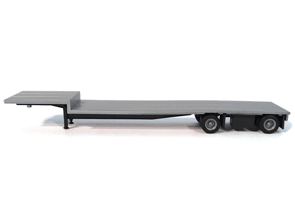 2-Axle Dropdeck Flatbed Trailer Silver Top 1/87 (HO) Plastic Model by Promotex