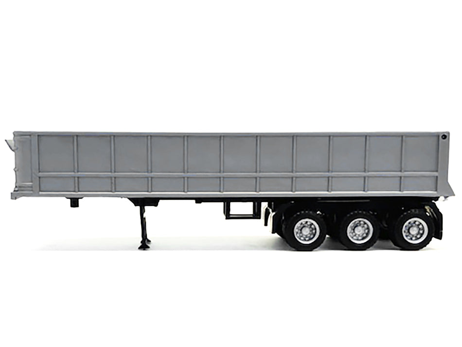 3-Axle Dump Trailer Silver 1/87 (HO) Plastic Model by Promotex