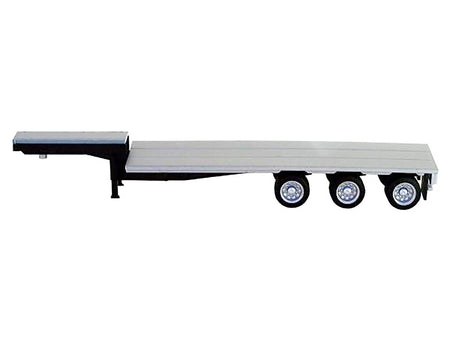 28ft Tri-Axle Hay Float Trailer Silver Top 1/87 (HO) Plastic Model by Promotex