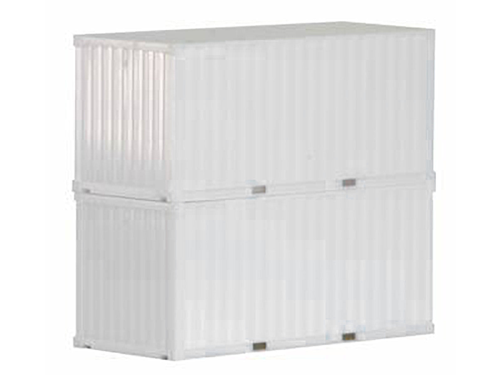 20ft Container White Set of 2 pieces 1/87 (HO) Plastic Model by Promotex