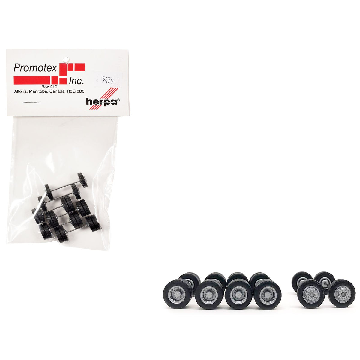 Planetary Hubs Wheel Set (2 Front and 4 Rear) 1/87 (HO) Plastic Model by Promotex