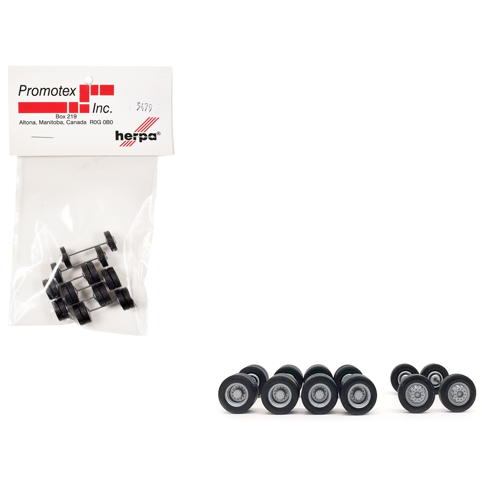 Planetary Hubs Wheel Set (2 Front and 4 Rear) 1/87 (HO) Plastic Model by Promotex