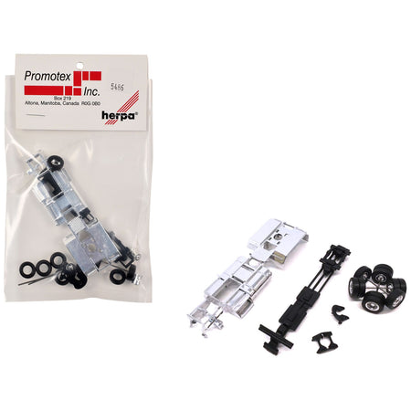Chrome Chassis Kit for Kenworth or Peterbilt Cab 1/87 (HO) Plastic Model by Promotex