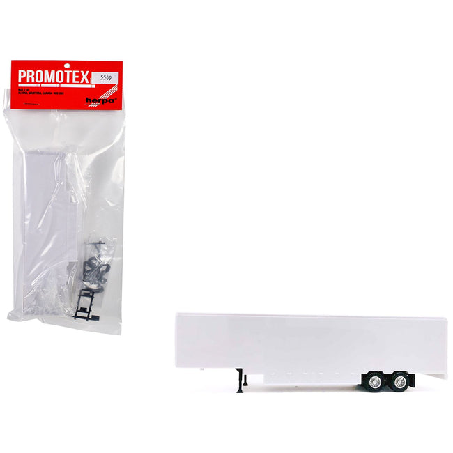 48ft Moving Van Trailer Light Gray 1/87 (HO) Plastic Model by Promotex