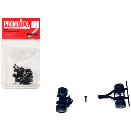 Lowboy Single Axle Booster with Integrated Rear Axle and Fenders (2 Sets) 1/87 (HO) Plastic Model by Promotex