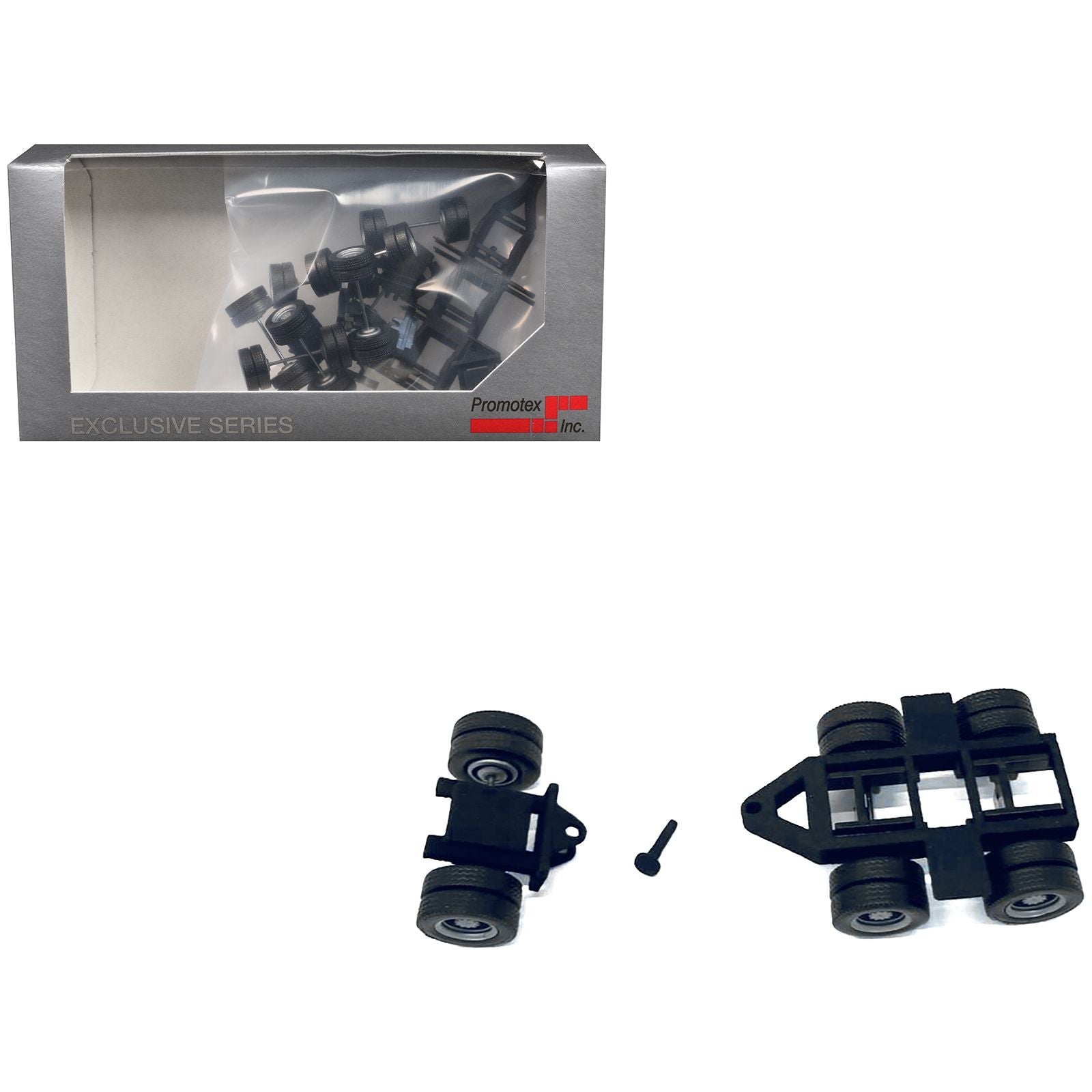Lowboy Dual Axle Booster with Integrated Rear Axle (2 Sets) 1/87 (HO) Plastic Model by Promotex