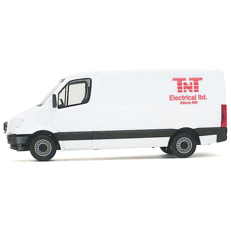 Mercedes-Benz Sprinter Van White "TNT Electrical Ltd." 1/87 (HO) Plastic Model Car by Promotex