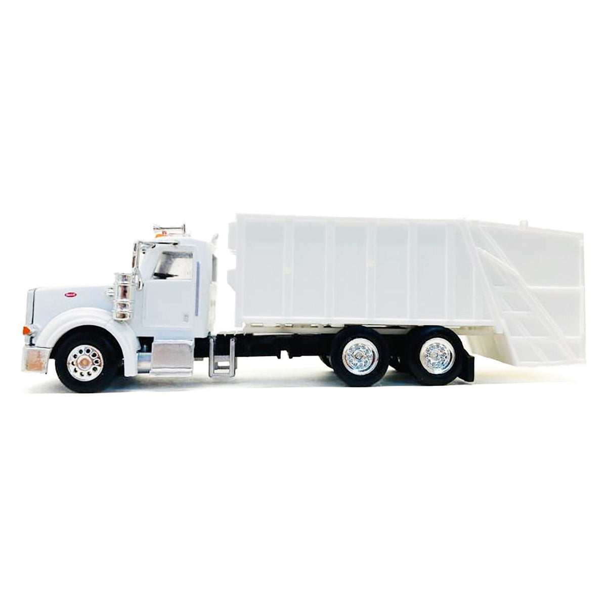 Peterbilt 367 Garbage Truck White 1/87 (HO) Plastic Model Car by Promotex