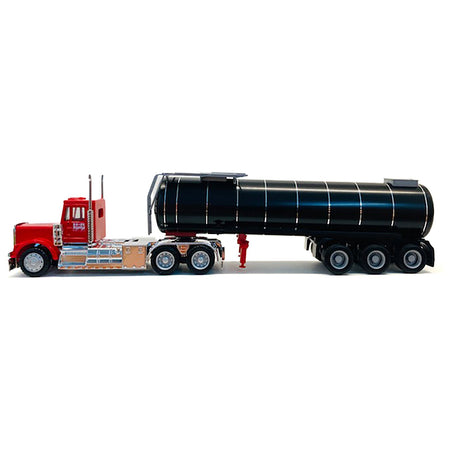 Kenworth W-900 Red with Asphalt Tanker Trailer 1/87 (HO) Plastic Model Car by Promotex