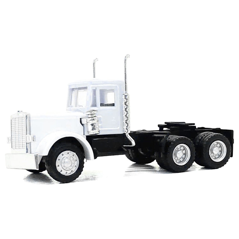 Peterbilt Short Day Cab with Updated Grill White 1/87 (HO) Plastic Model Car by Promotex