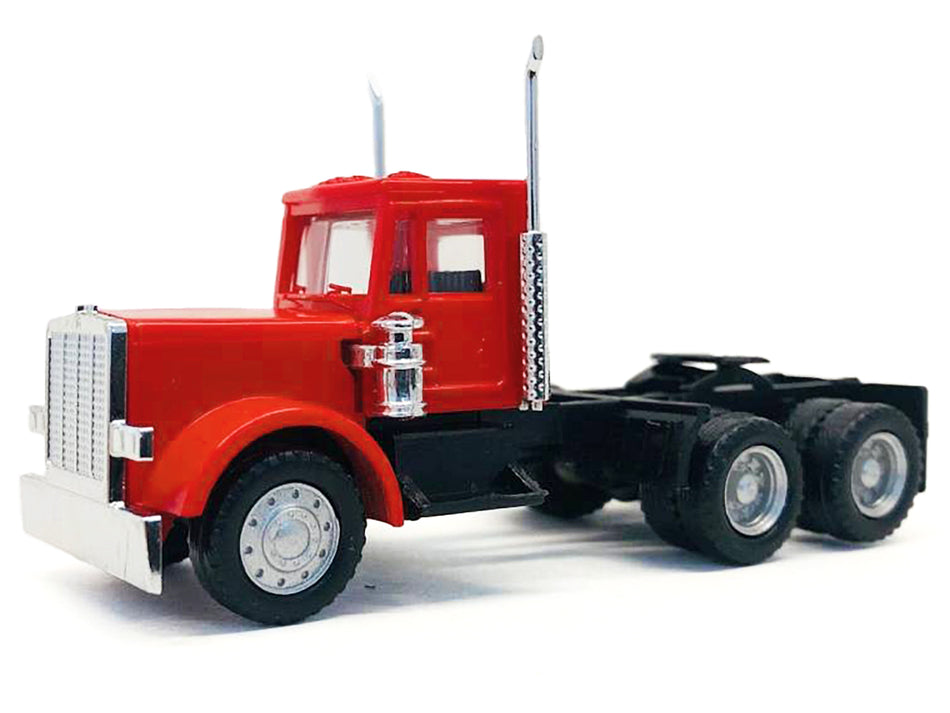 Peterbilt Short Day Cab with Updated Grill Red 1/87 (HO) Plastic Model Car by Promotex