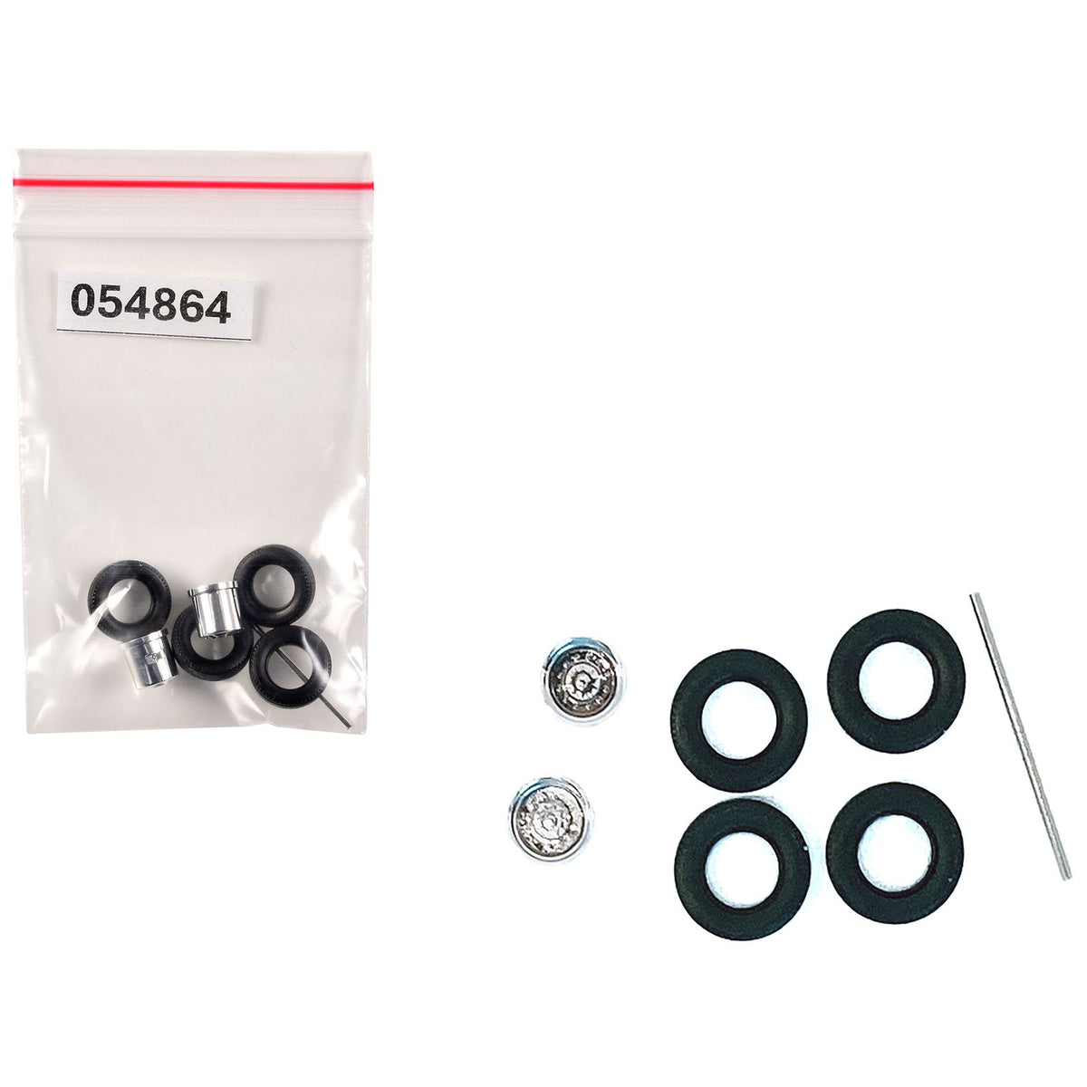 Rear Wheelset Planetary Chrome 1/87 (HO) Plastic Model by Promotex