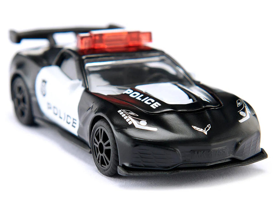 Chevrolet Corvette ZR1 Police Car Black and White Diecast Model Car by Siku