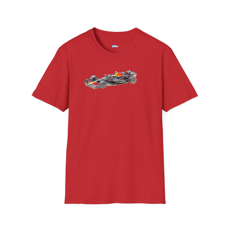 Cartoon Art Red Bull Racing RB19 #11 Sergio Perez "Oracle" 2nd Place F1 Formula One "Italian GP" (2023) - Unisex T-Shirt