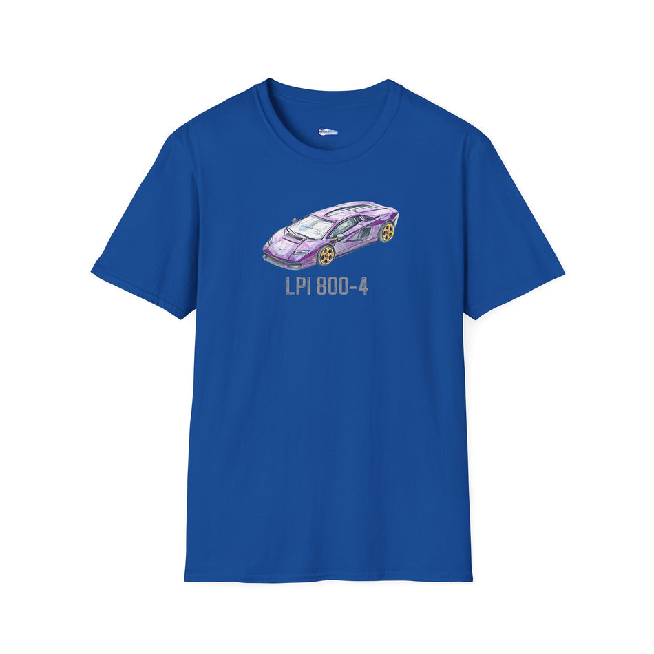 Supercar T-Shirt - Lamborghini LP-800-4 Softstyle Tee w/model designation