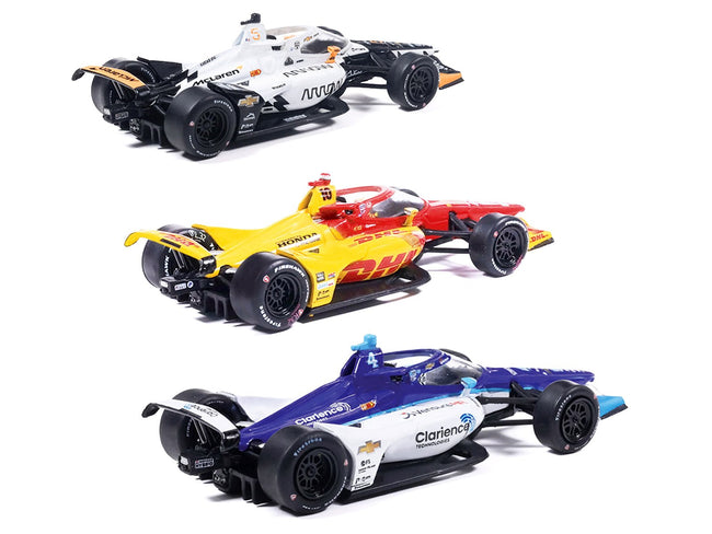 "109th Indianapolis 500" (2025) Podium Set of 3 IndyCars 1/64 Diecast Model Cars by IXO Models-IXO-ModelCars.com