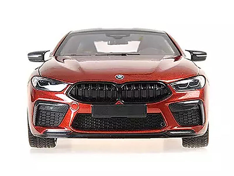 2020 BMW M8 Coupe Red Metallic with Carbon Top 1/18 Diecast Model Car by Minichamps