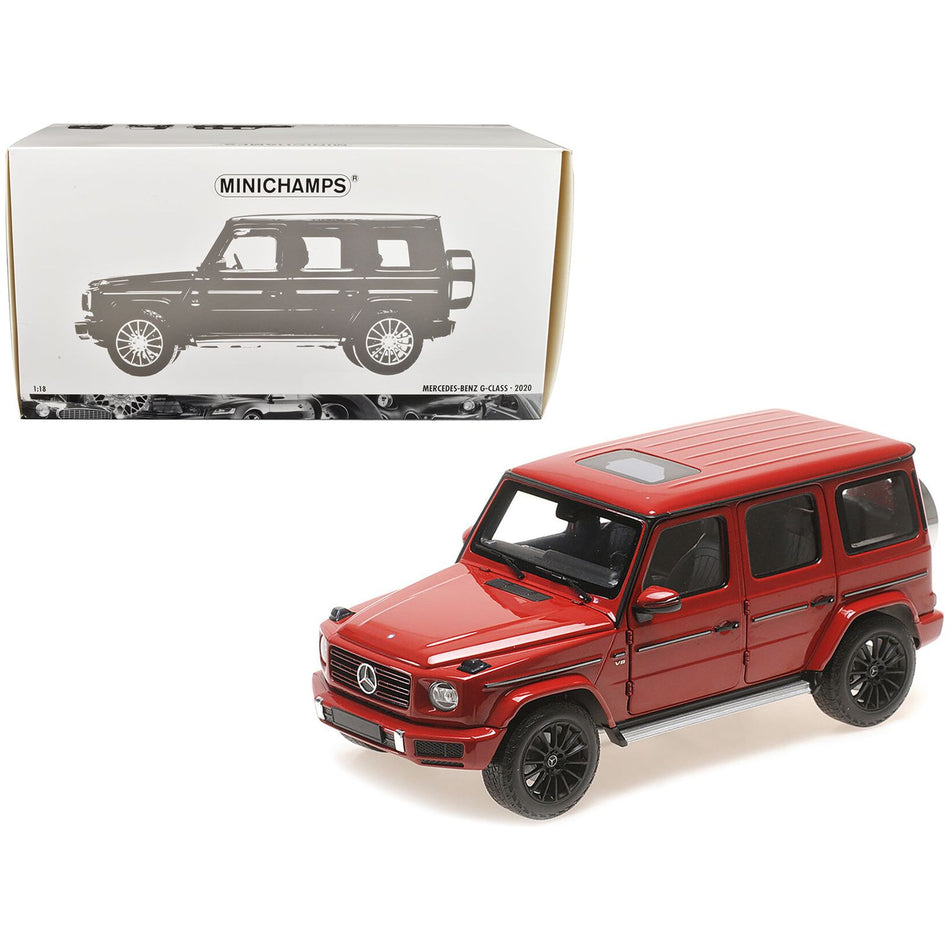 2020 Mercedes-Benz AMG G-Class Red with Sunroof 1/18 Diecast Model Car by Minichamps