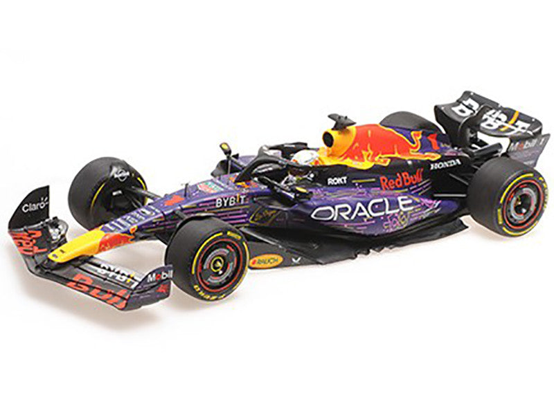 Red Bull Racing RB19 #1 Max Verstappen "Oracle" Winner F1 Formula One "Las Vegas GP" (2023) with Driver Limited Edition to 390 pieces Worldwide 1/18 Diecast Model Car by Minichamps